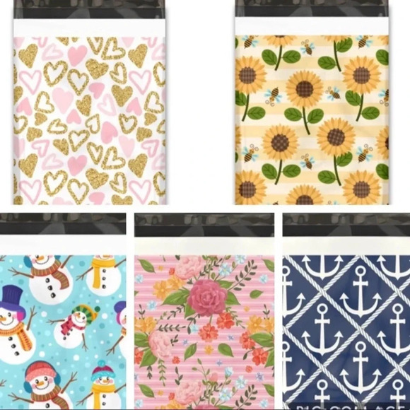 10 10x13 FLORAL POLY MAILER SHIPPING ENVELOPES PINK FLORAL BUSINESS ENVELOPE - Picture 4 of 5